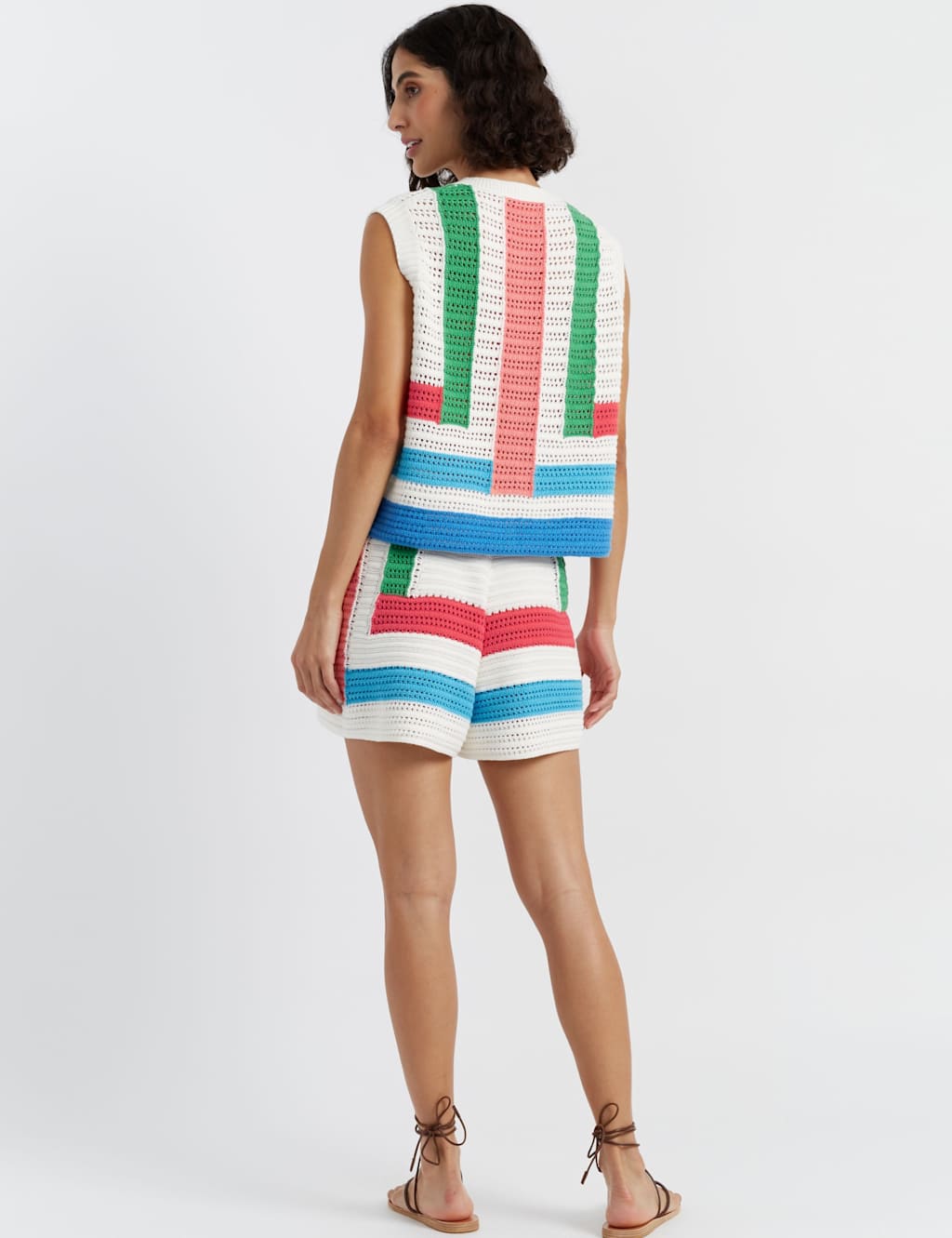 Pure Cotton Colour Block High Waisted Shorts 3 of 3