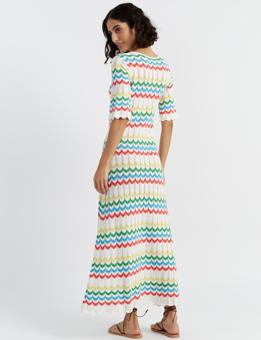 Pure Cotton Knitted Striped Maxi Dress 8 of 8