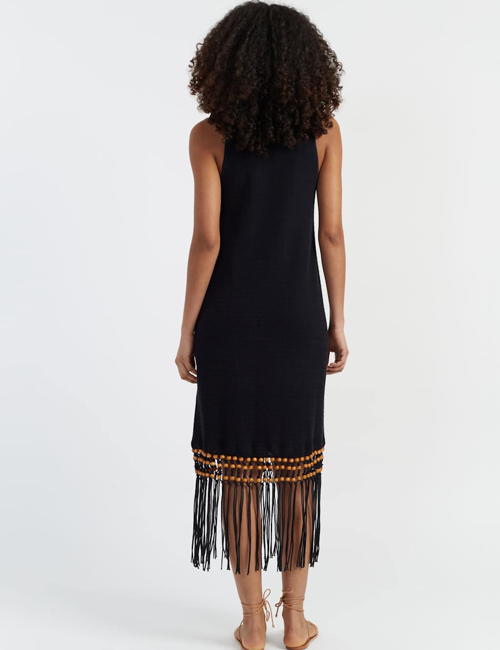 Pure Cotton Beaded Midi Swing Dress 3 of 3