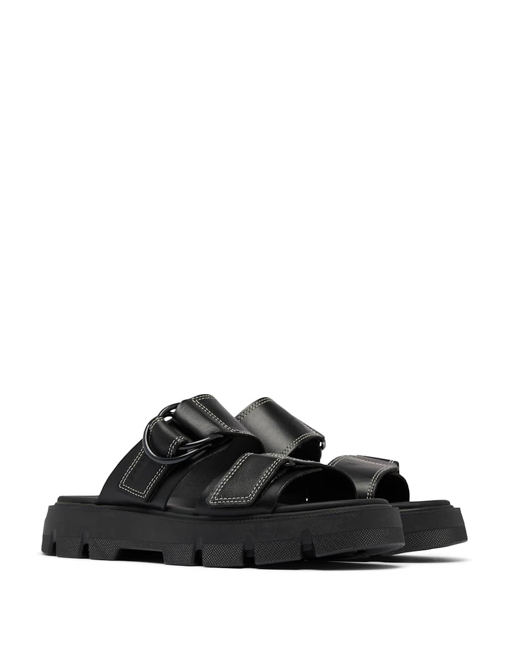 Rein Leather Chunky Flatform Sliders 3 of 8