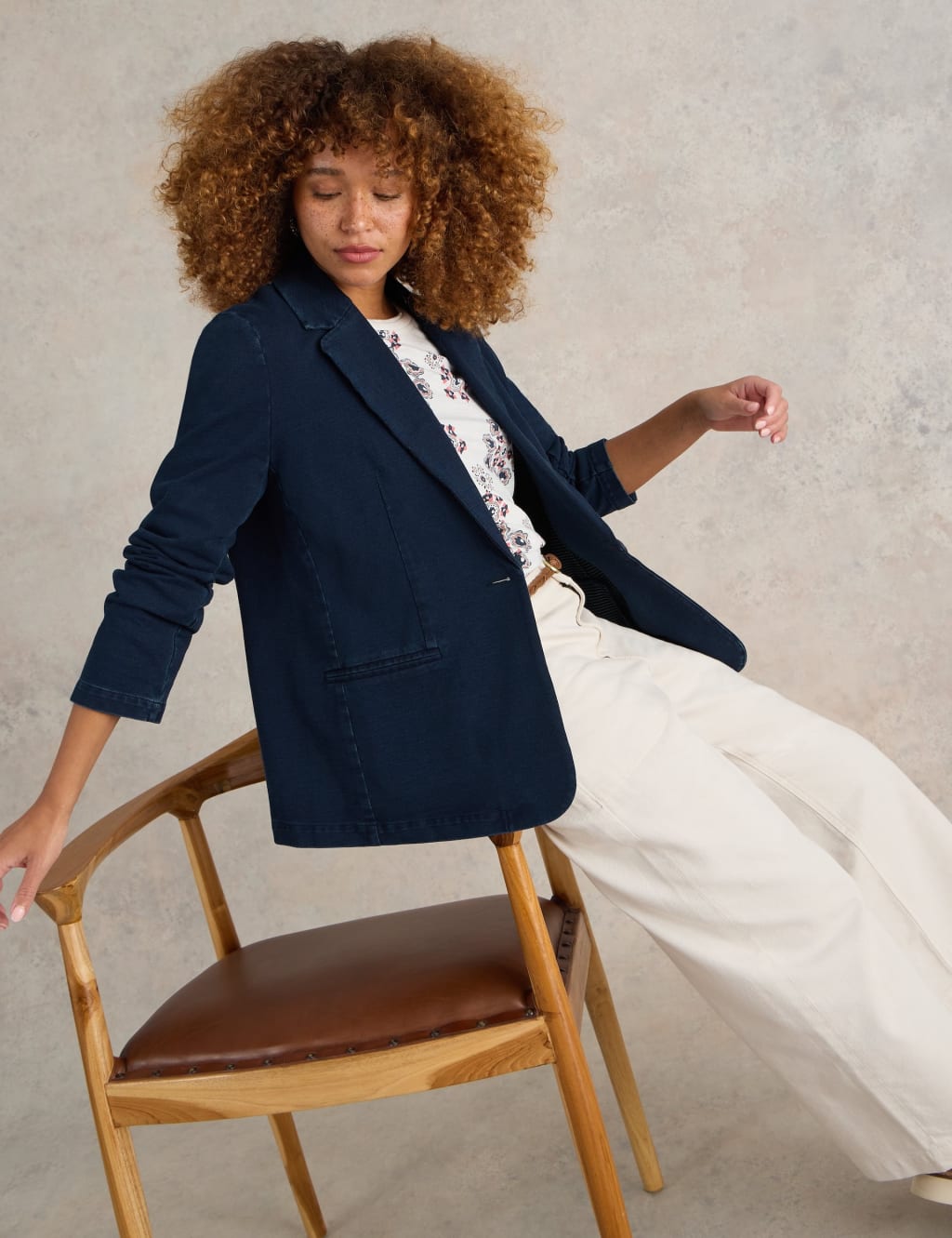 Denim Single Breasted Blazer Coat 3 of 6