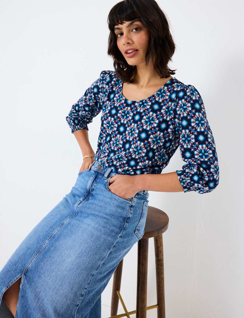 Cotton Rich Abstract Print Top 5 of 5