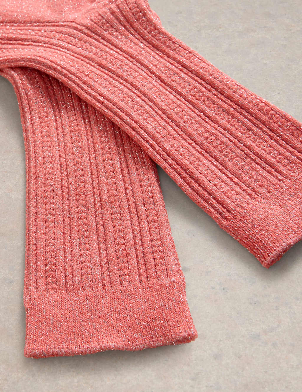 Cotton Rich Sparkle Cable Ankle High Socks 2 of 2
