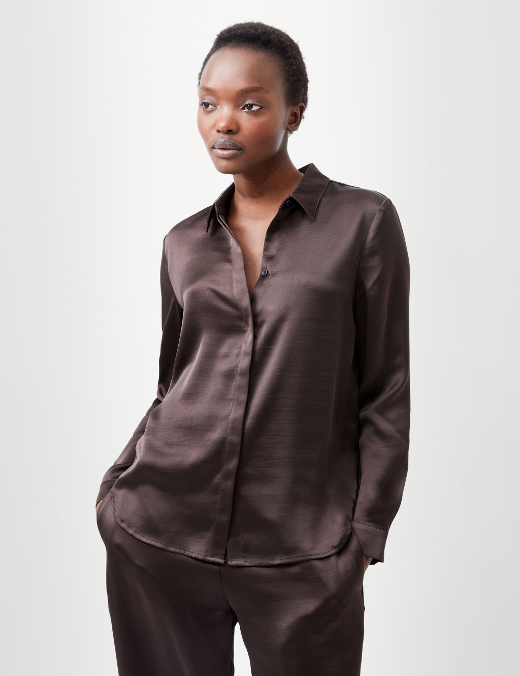 Satin button top top