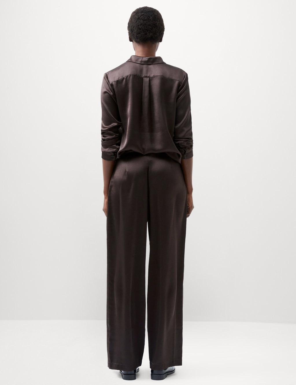 Satin Elasticated Waist Wide Leg Trousers 4 of 4