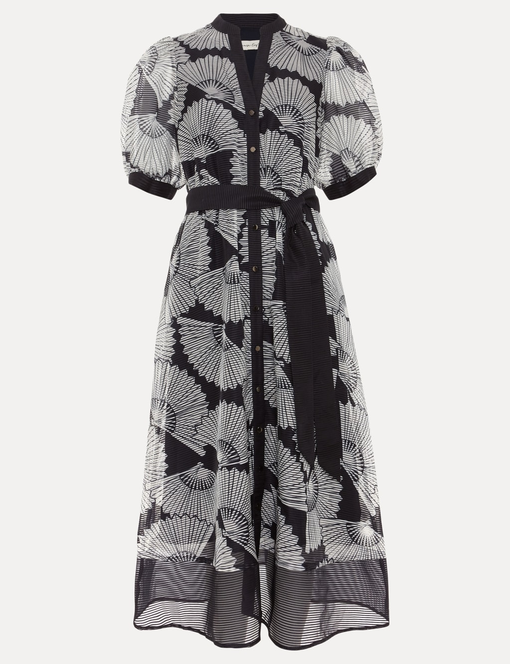 Printed V-Neck Midi Skater Dress 2 of 8
