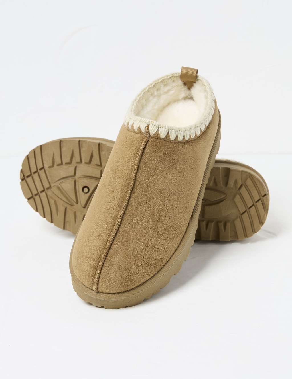 Faux Fur Lined Round Toe Mule Slippers 2 of 2