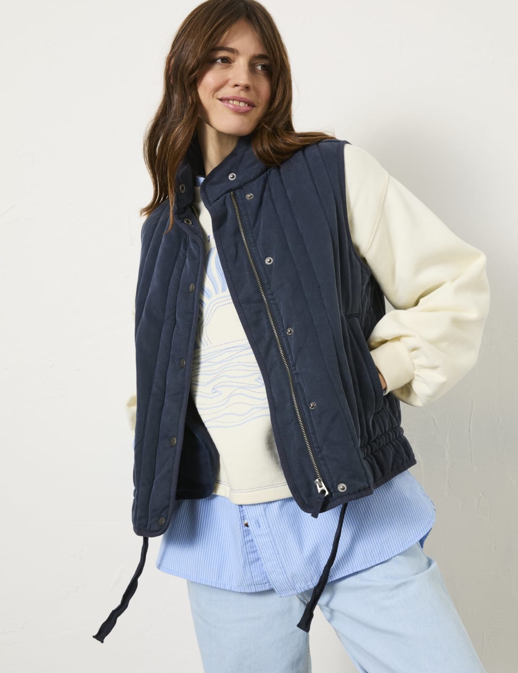Modal Quilted High Neck Gilet 1 of 5