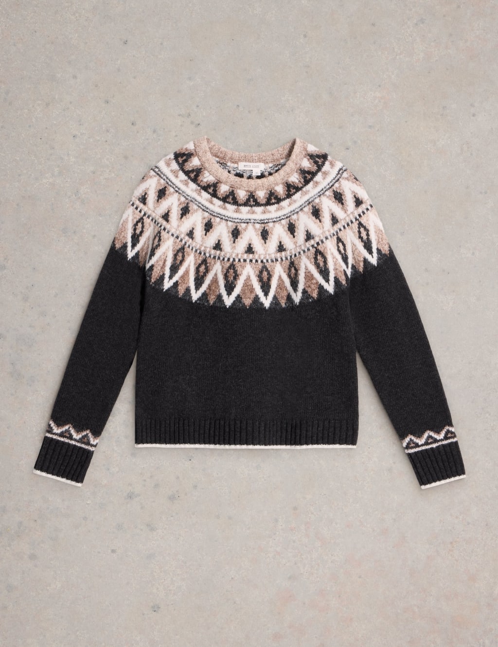 Lambswool Blend Fairisle Crew Neck Jumper White Stuff M S