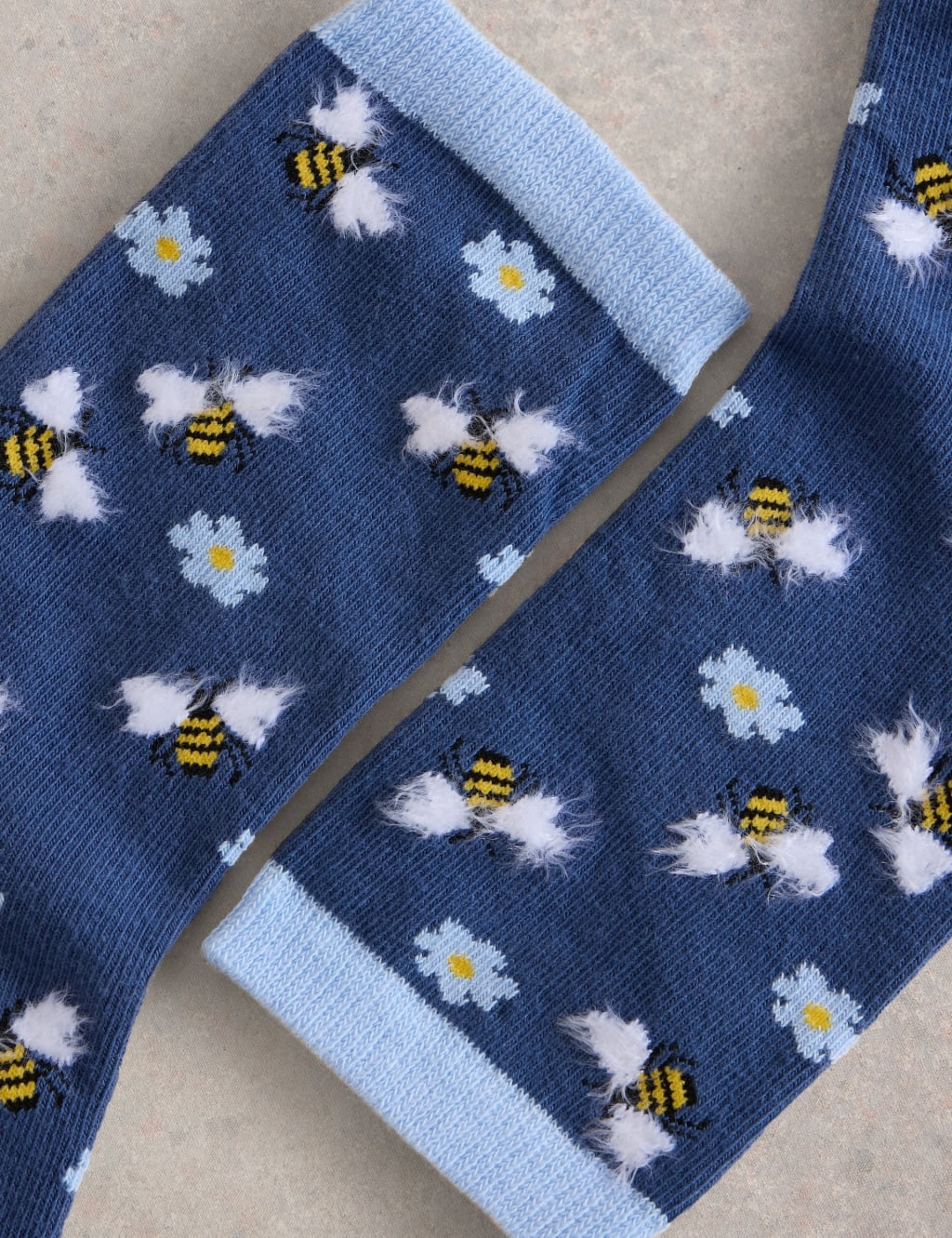 Cotton Rich Fluffy Bee Ankle High Socks 2 of 2