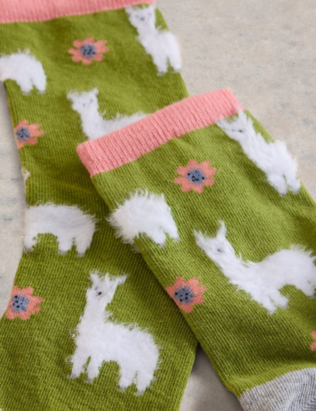 Cotton Rich Fluffy Llama Ankle High Socks 2 of 2