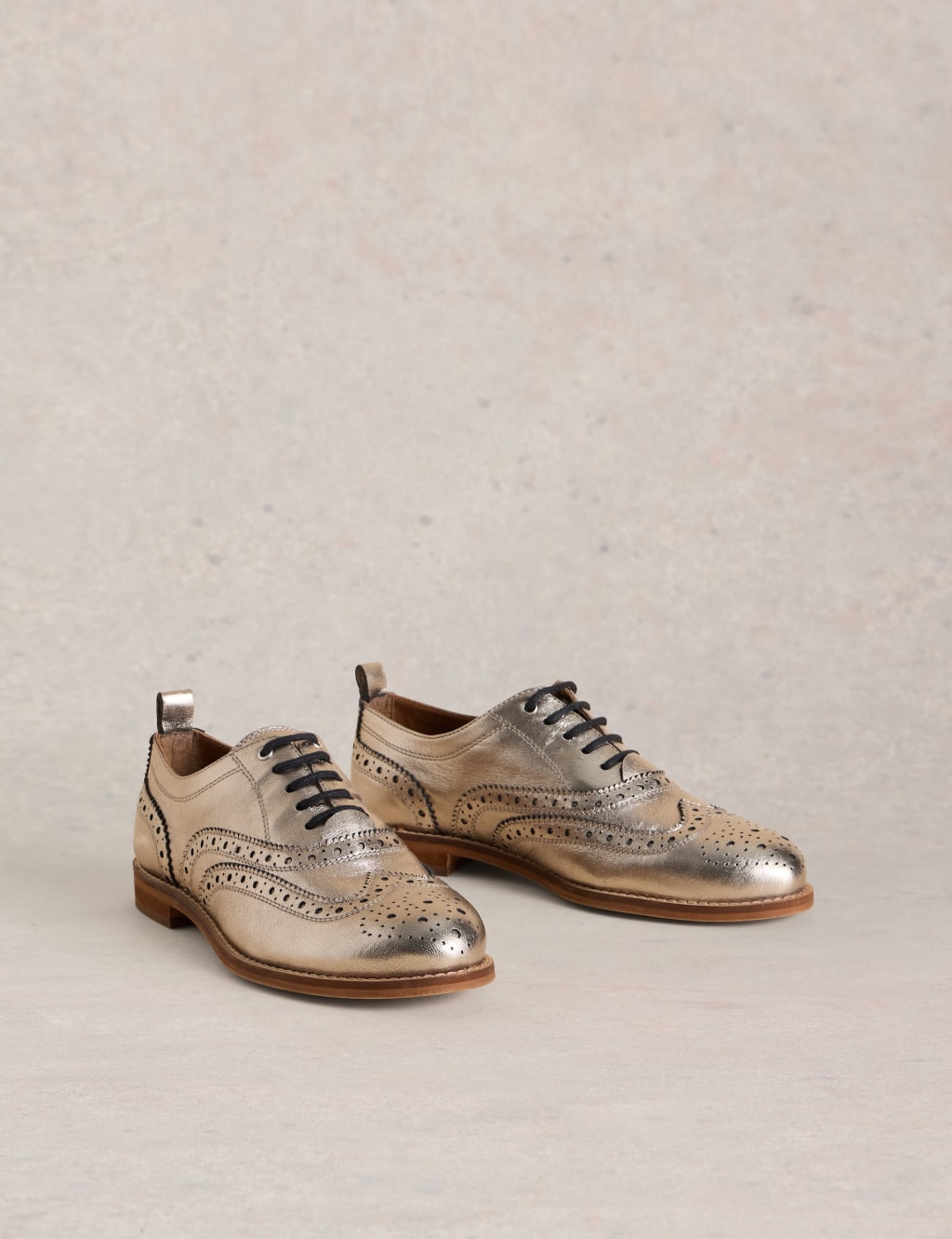 Leather Metallic Flatform Brogues 2 of 4