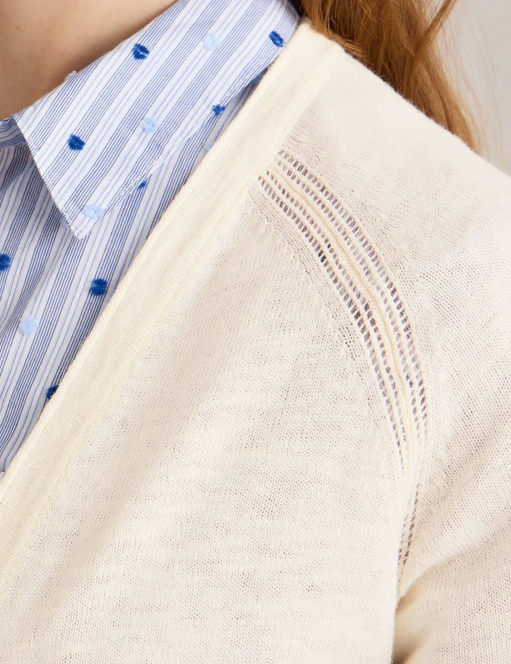 Cotton Rich V-Neck Cardigan with Linen 5 of 6