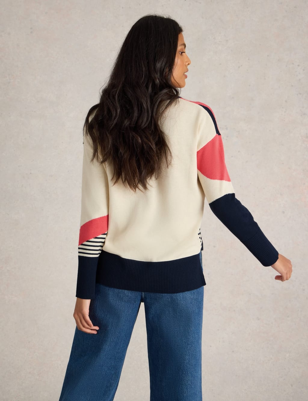 Cotton Rich Colour Block Jumper White Stuff M S