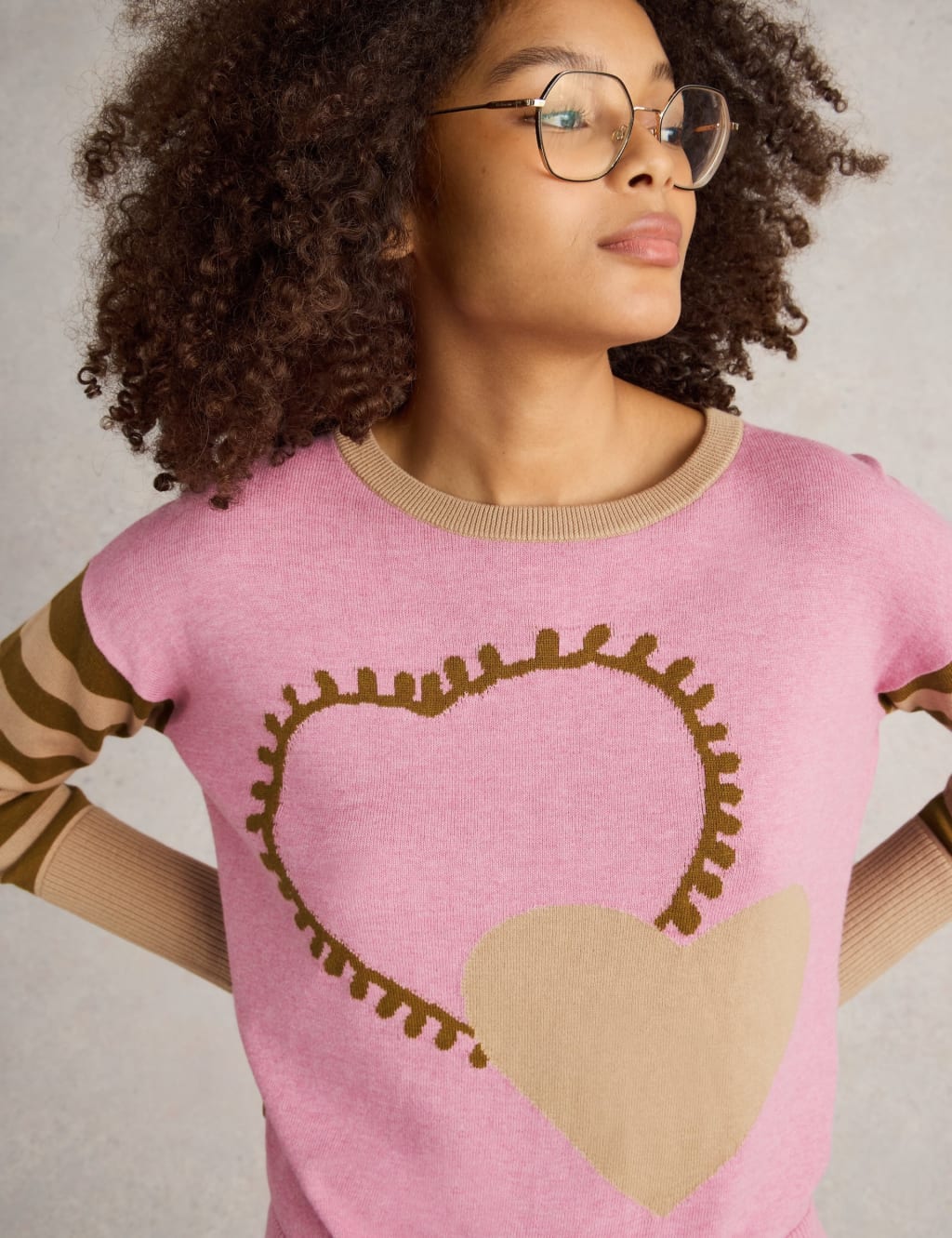 Cotton Rich Heart Crew Neck Jumper 3 of 6