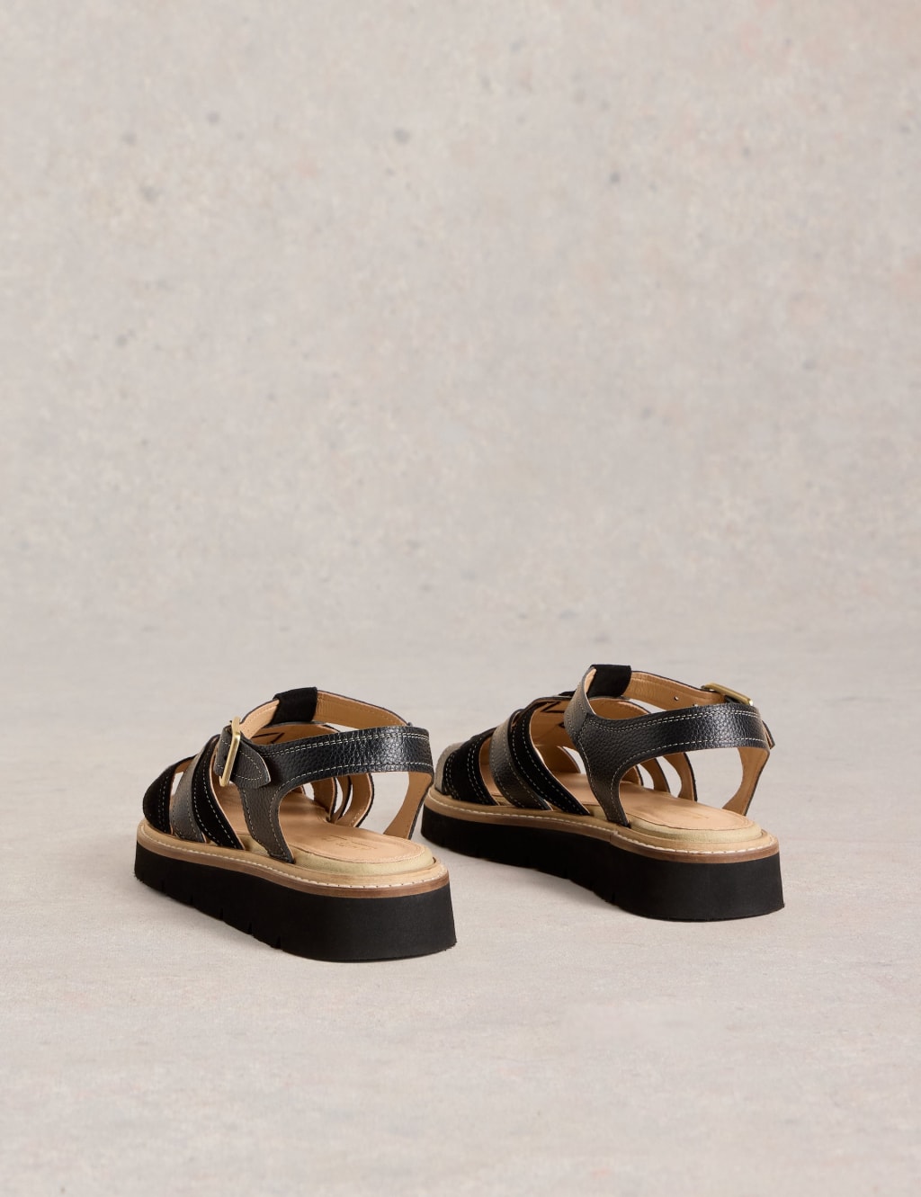Leather Buckle Ankle Strap Flat Sandals 3 of 4