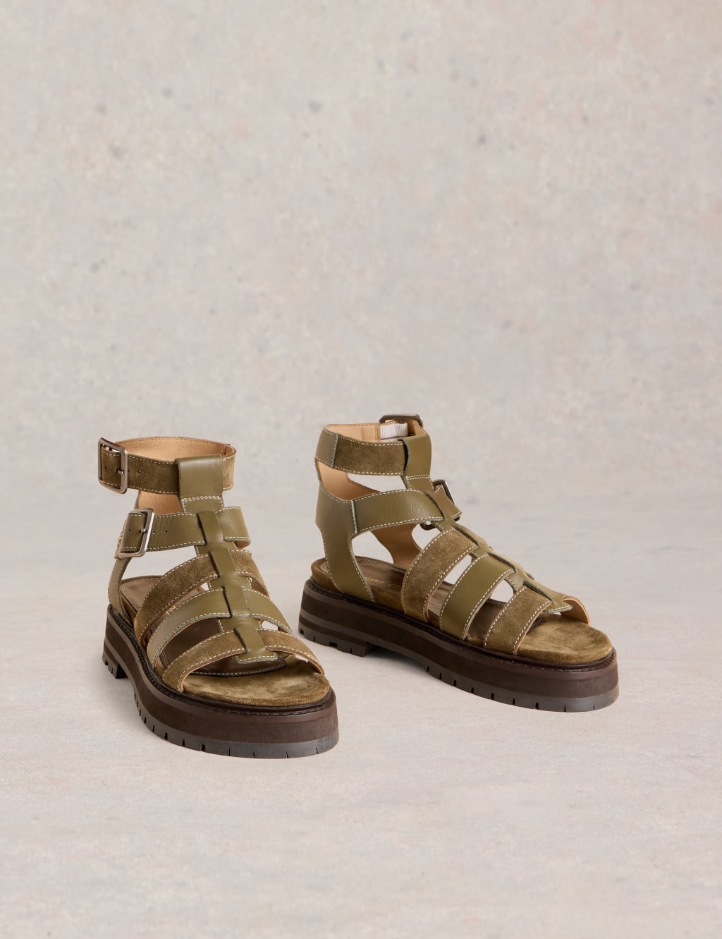 Suede Flatform Gladiator Sandals 2 of 4