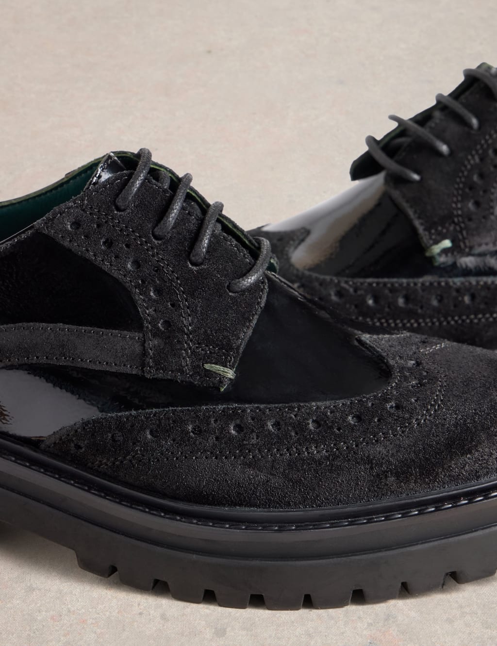 Leather Patent Chunky Brogues 4 of 4