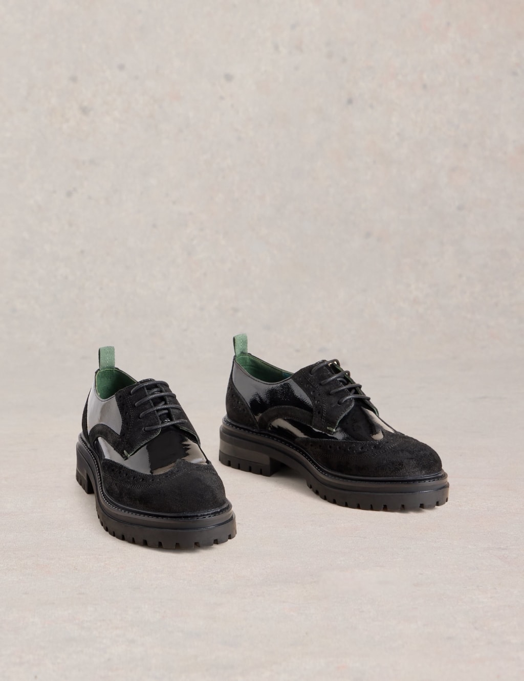 Leather Patent Chunky Brogues 2 of 4