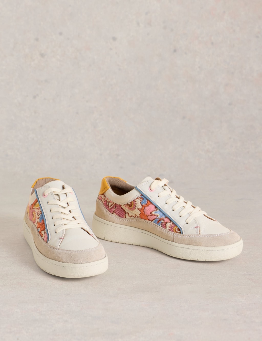 Leather Colour Block Flatform Trainers 2 of 4