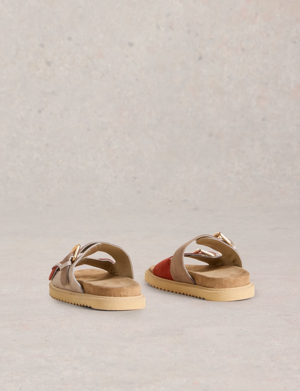 Suede Colour Block Footbed Sandals 3 of 4