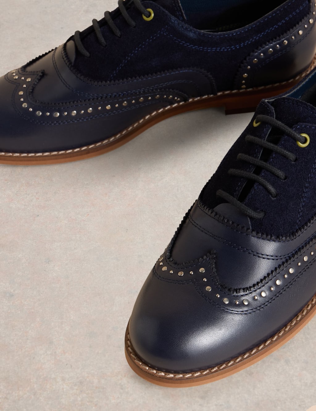 Leather Studded Flat Brogues 4 of 4