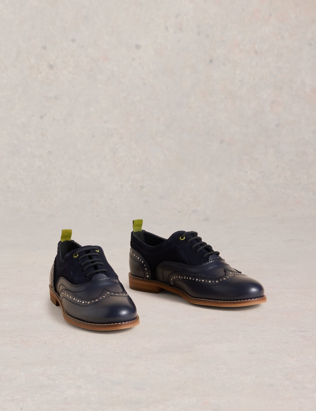 Leather Studded Flat Brogues 2 of 4