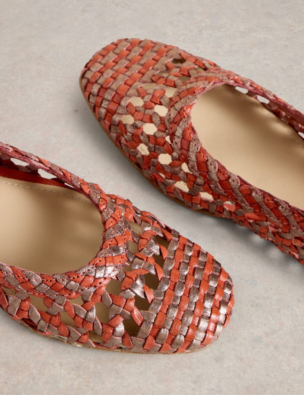 Leather Woven Flat Mary Jane Ballet Pumps 4 of 4