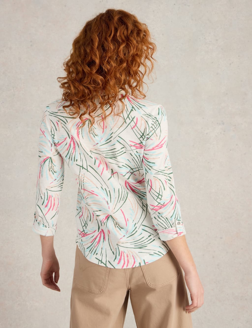 Jersey Printed Collared V-Neck Shirt 4 of 6
