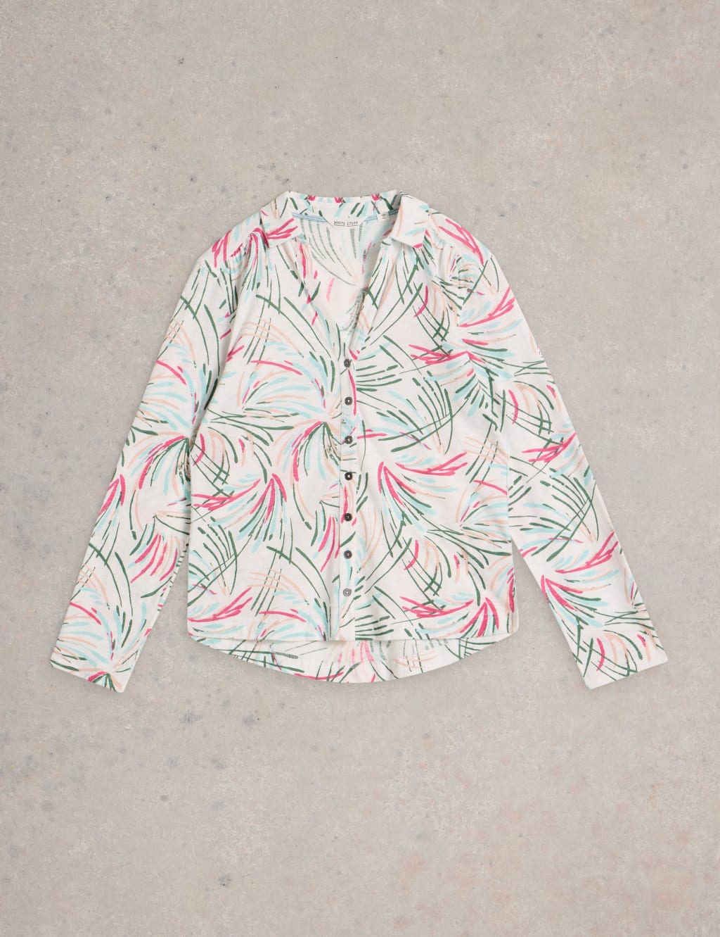 Jersey Printed Collared V-Neck Shirt 2 of 6
