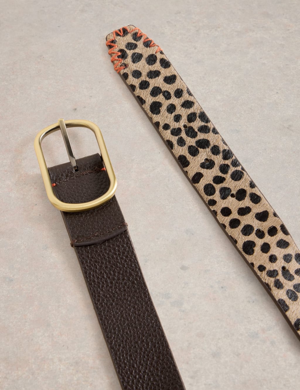Leather Animal Print Reversible Belt 3 of 3