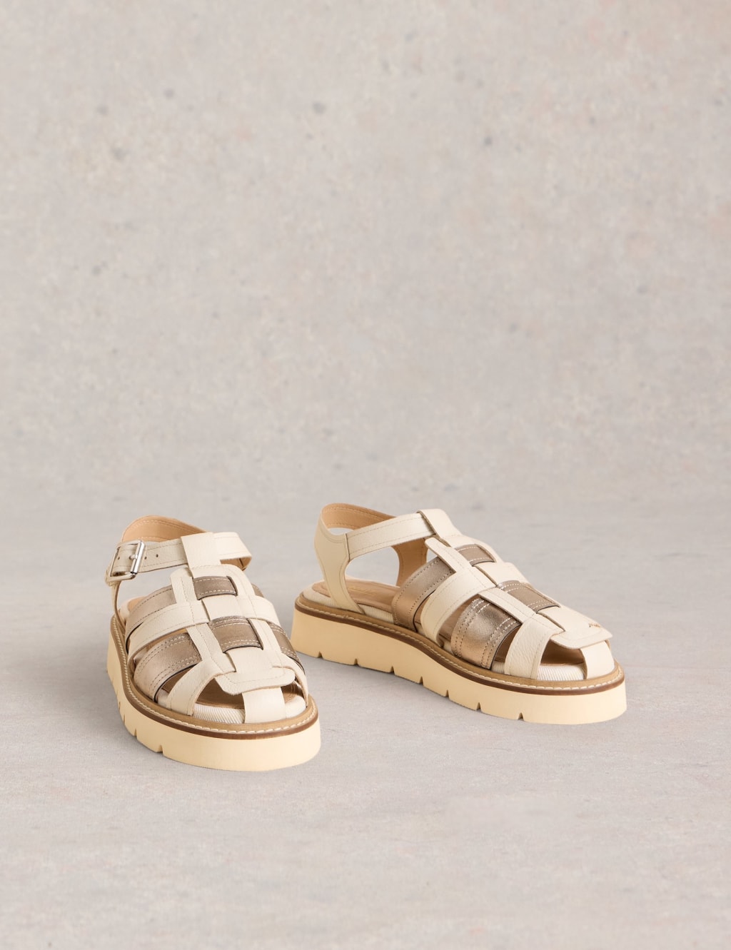 Leather Buckle Ankle Strap Flat Sandals 2 of 4