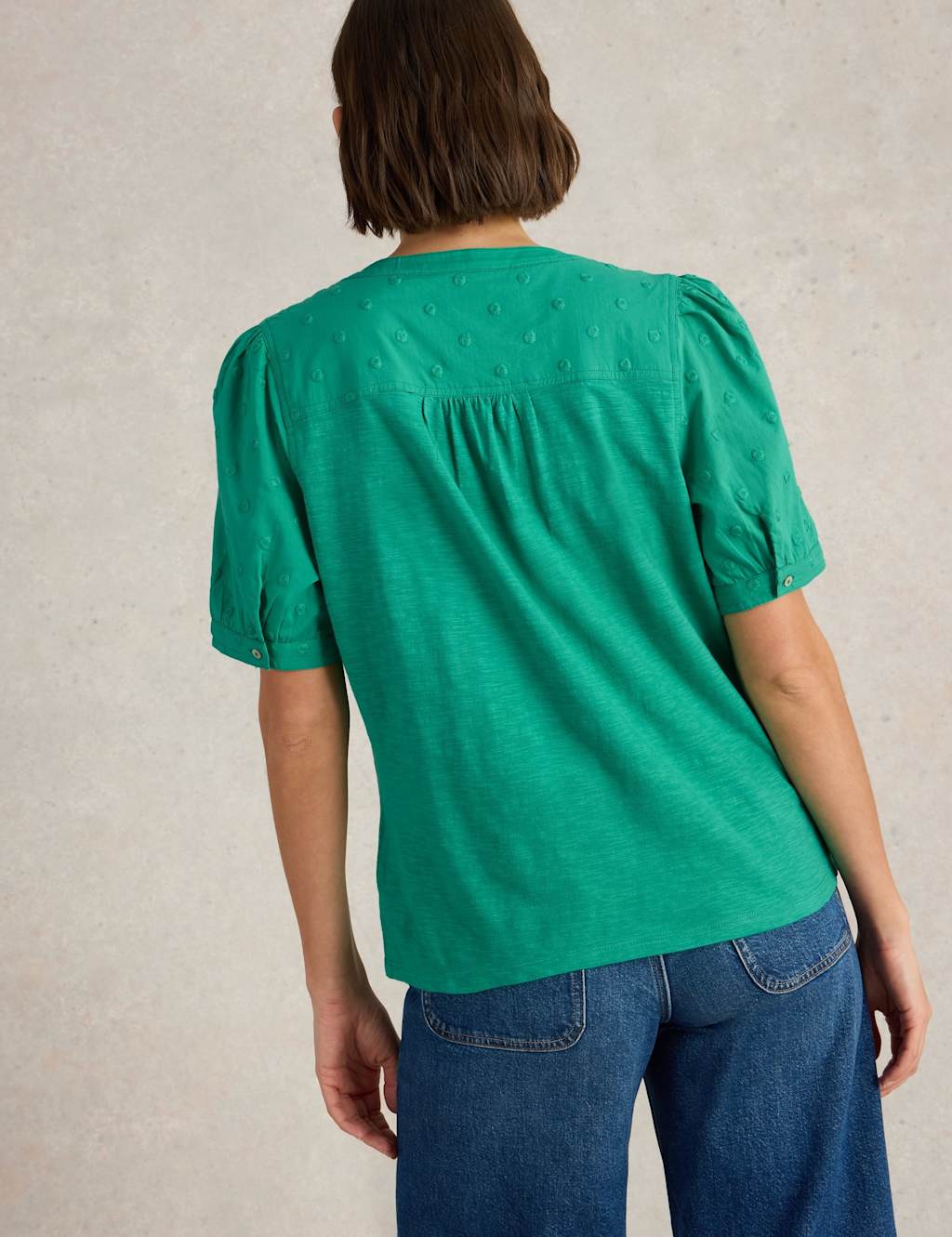 Pure Cotton Broderie V-Neck Top 5 of 7