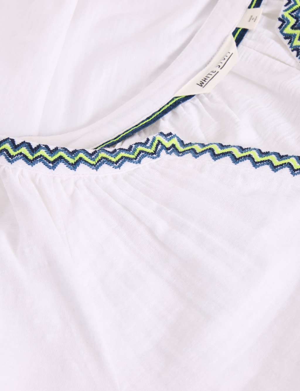 Pure Cotton Embroidered V-Neck Top 6 of 6