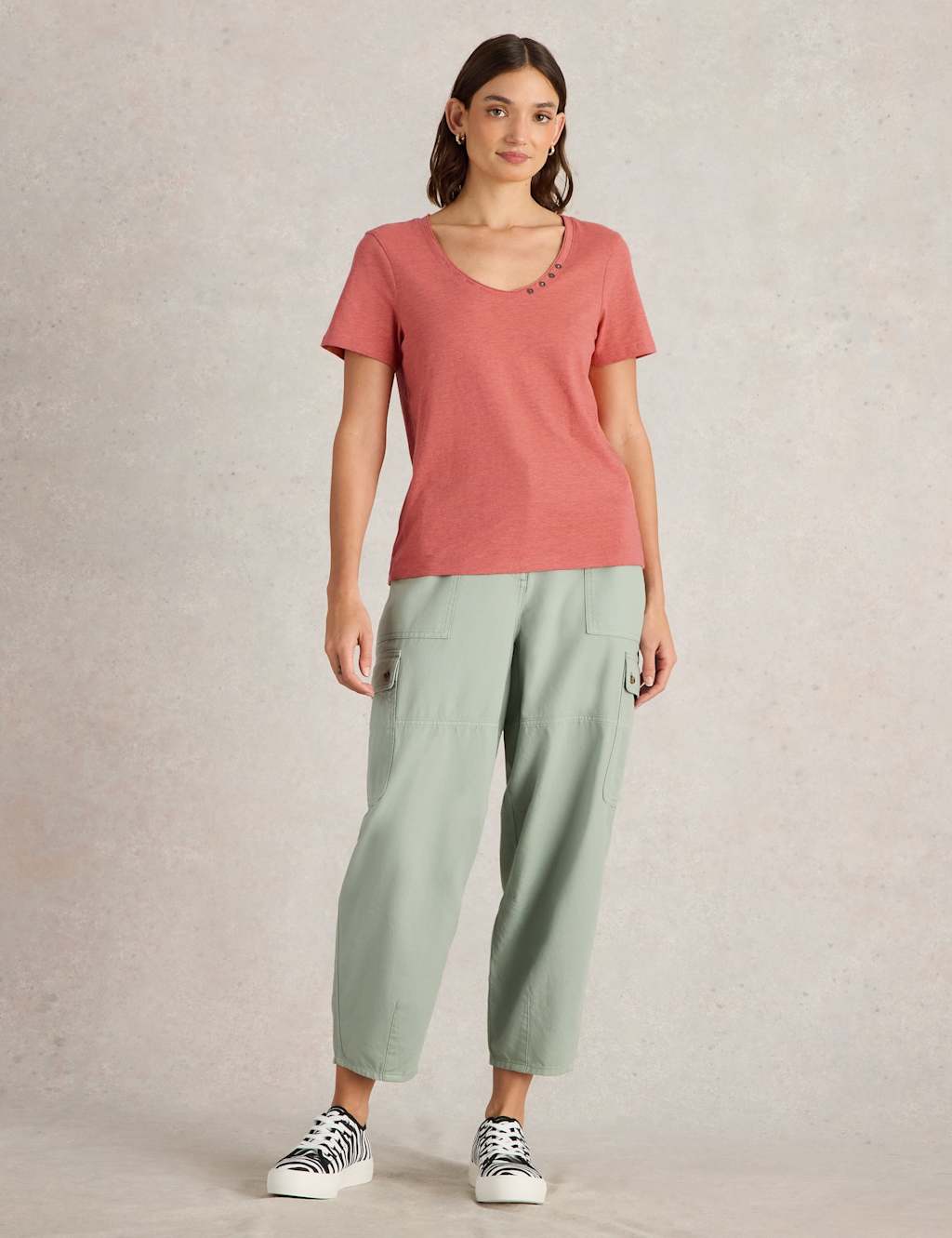 Cotton Rich Scoop Neck T-Shirt 4 of 7