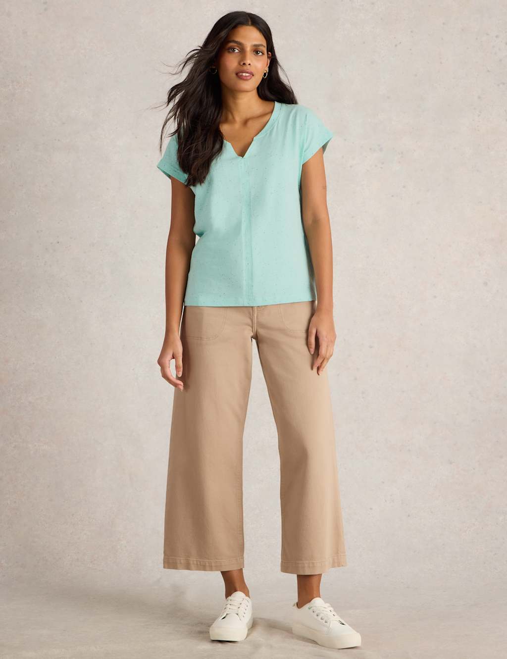Cotton Rich Notch Neck T-Shirt 4 of 7