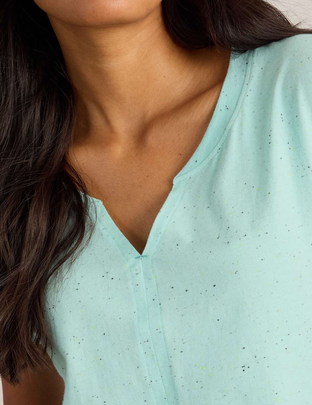 Cotton Rich Notch Neck T-Shirt 6 of 7