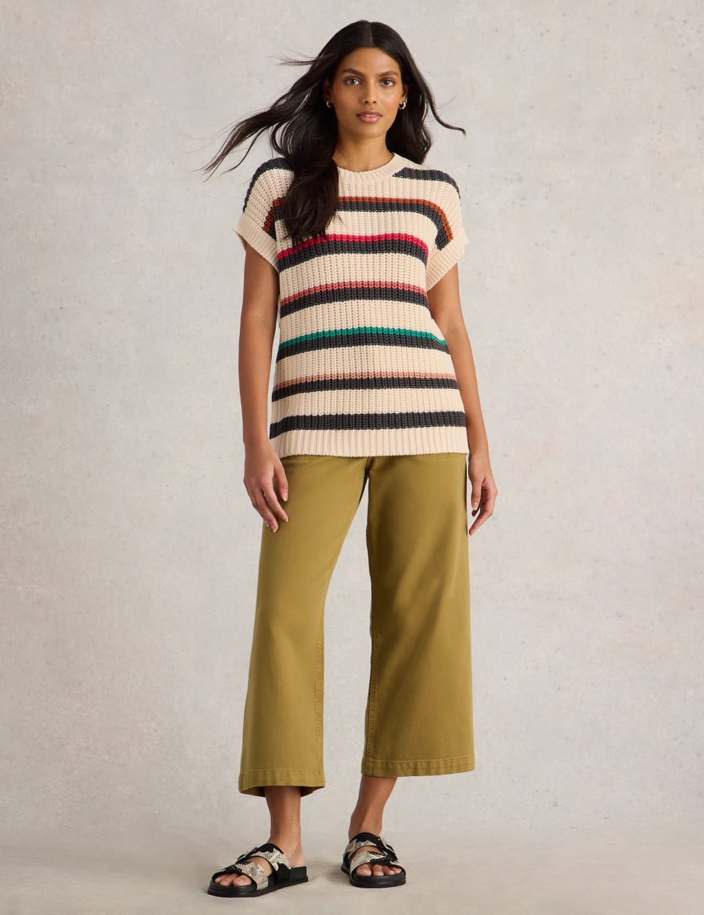 Pure Cotton Striped Knitted Vest 3 of 6