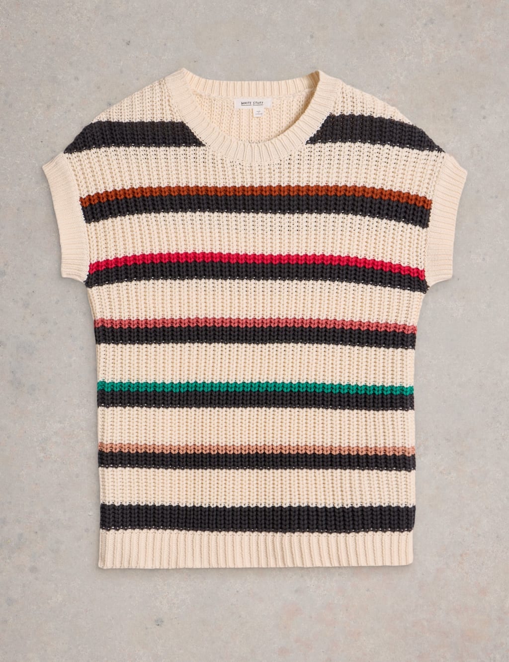 Pure Cotton Striped Knitted Vest 2 of 6