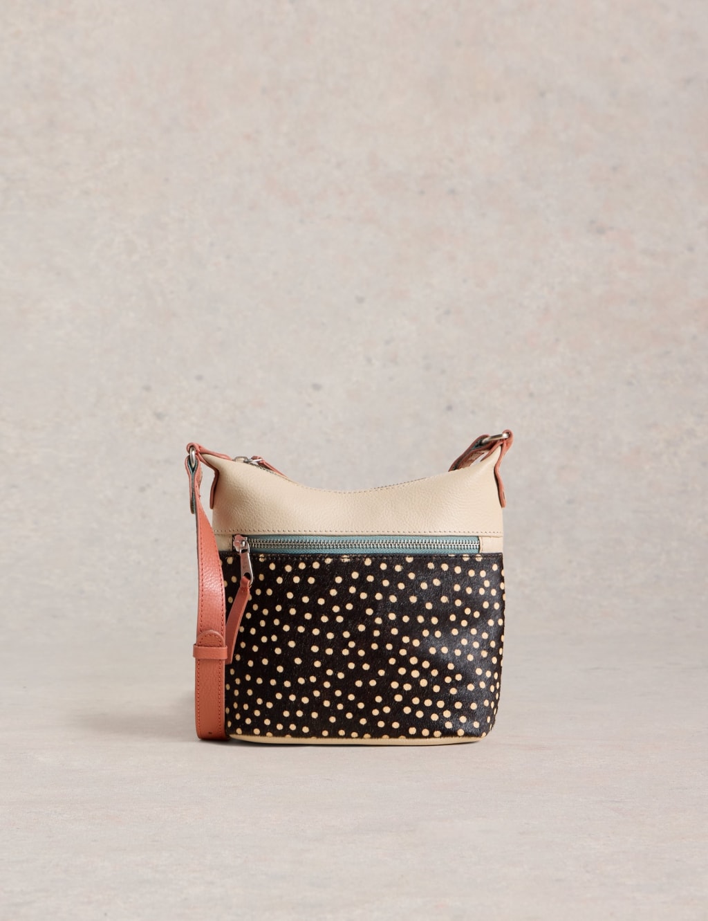 Leather Colour Block Cross Body Bag 2 of 4