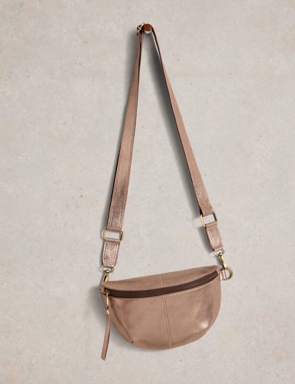 Leather Metallic Cross Body Bag 3 of 4