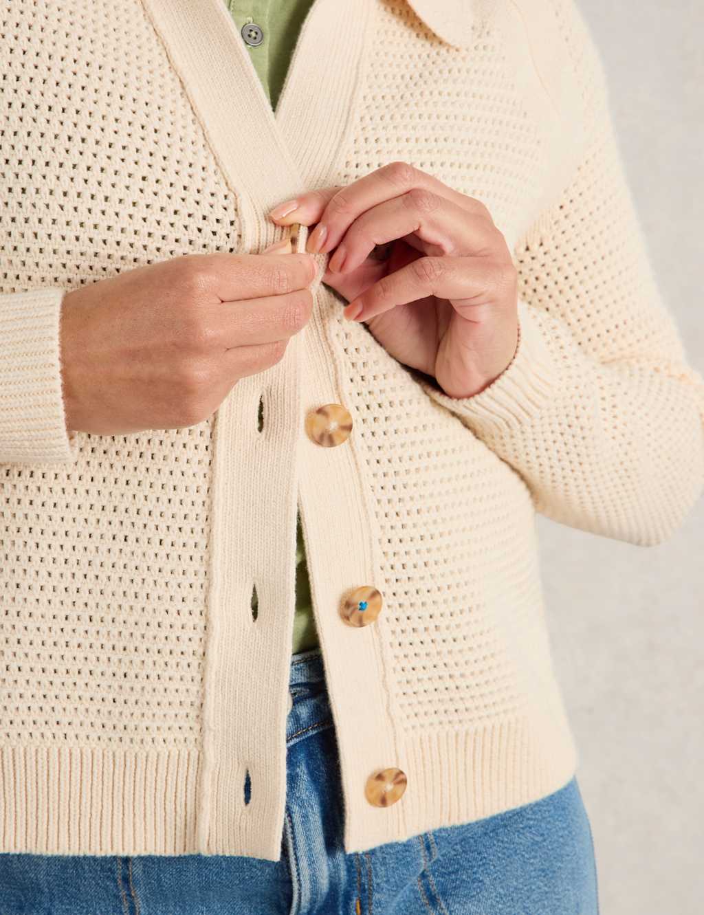 Pure Cotton Collared Button Front Cardigan 5 of 6