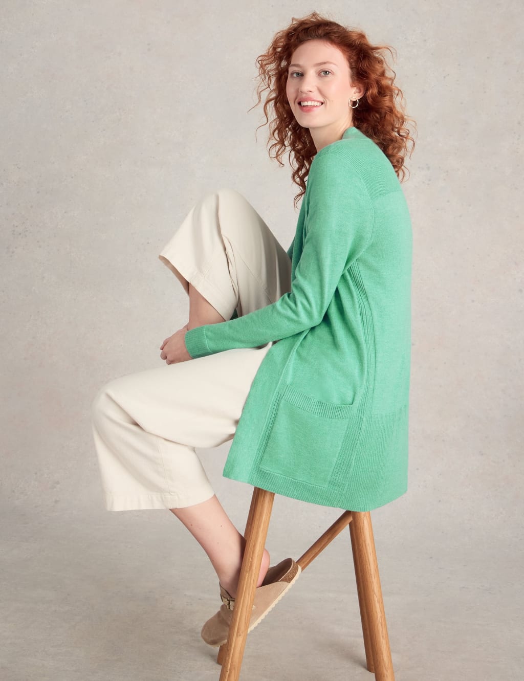 Cotton Blend Edge to Edge Cardigan 1 of 6