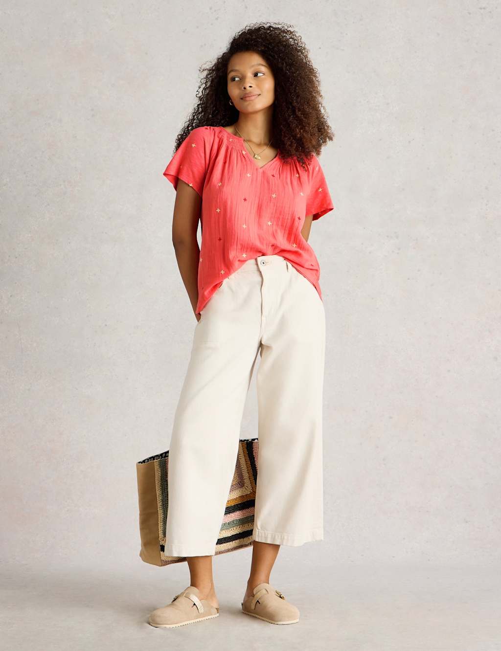 Pure Cotton Embroidered Top 3 of 6