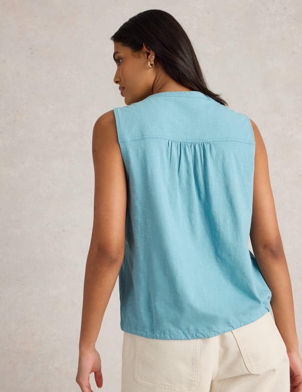 Pure Cotton Embroidered V-Neck Top 4 of 6