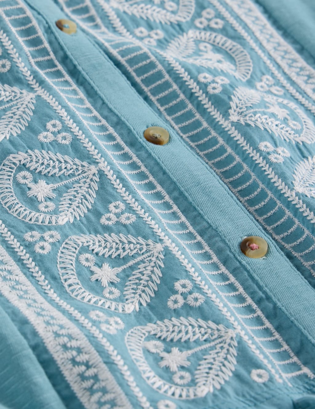 Pure Cotton Embroidered V-Neck Top 6 of 6