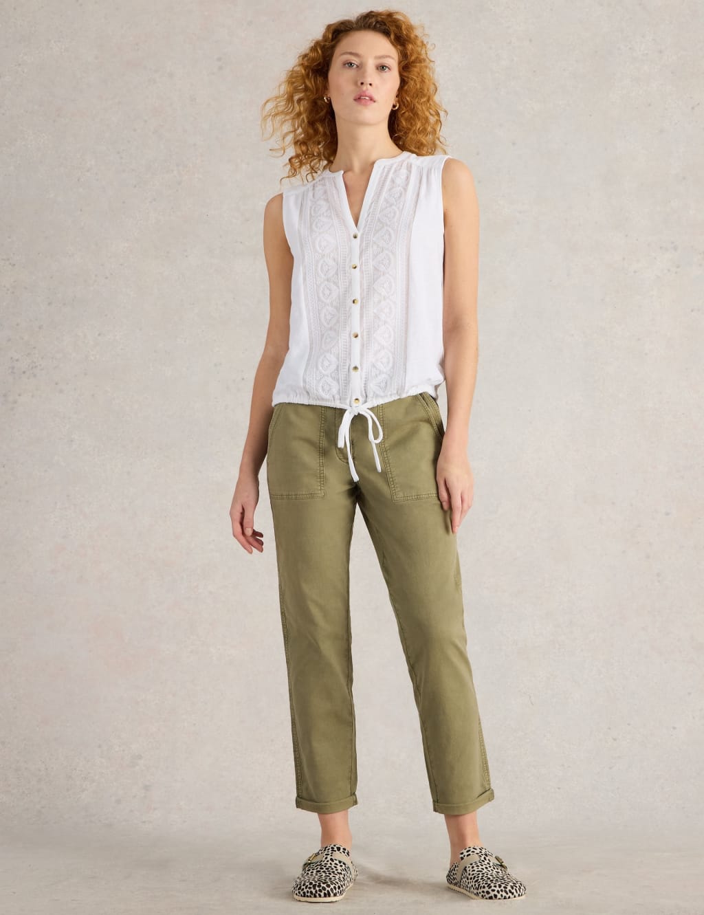 Pure Cotton Embroidered V-Neck Top 3 of 6