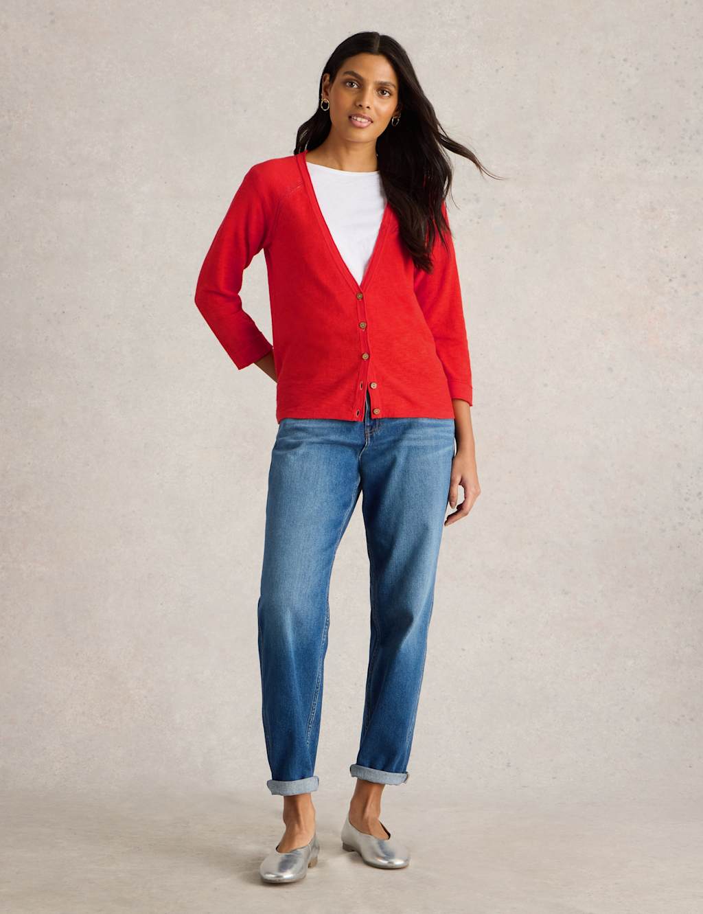 Cotton Rich V-Neck Cardigan 4 of 7