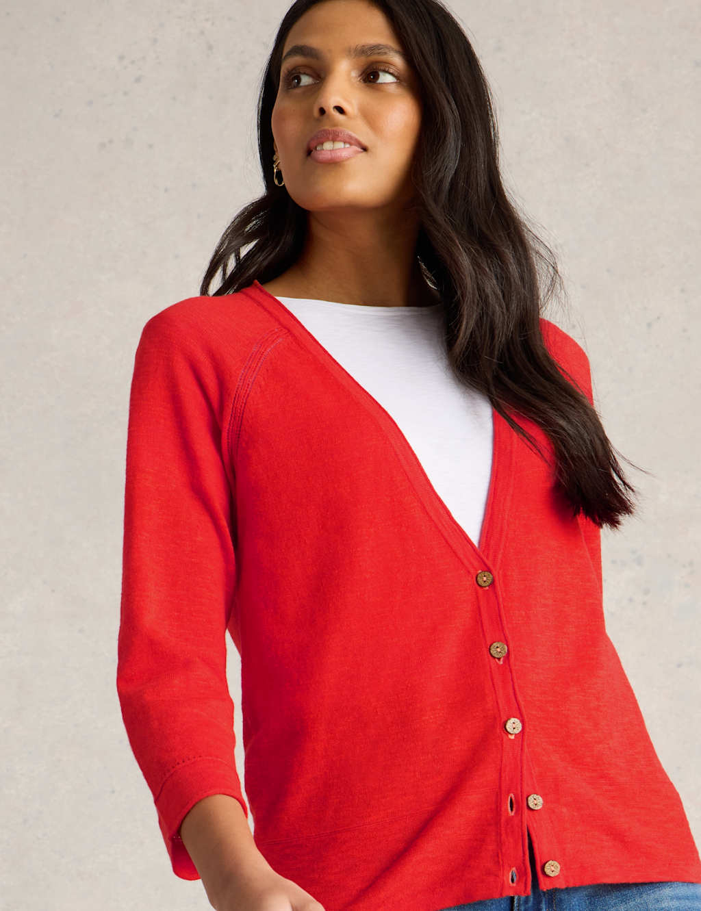 Cotton Rich V-Neck Cardigan 6 of 7