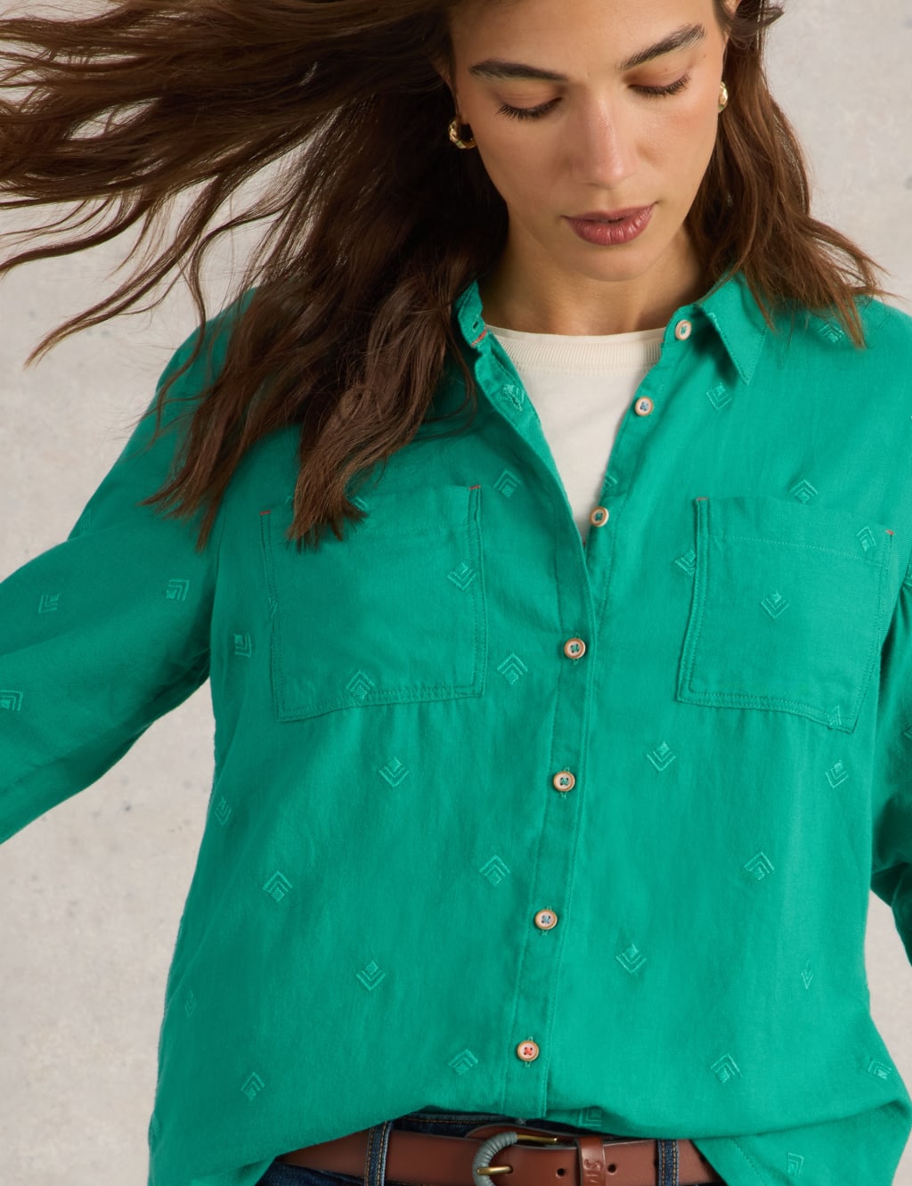 Pure Cotton Printed Button Through Shirt 5 of 6